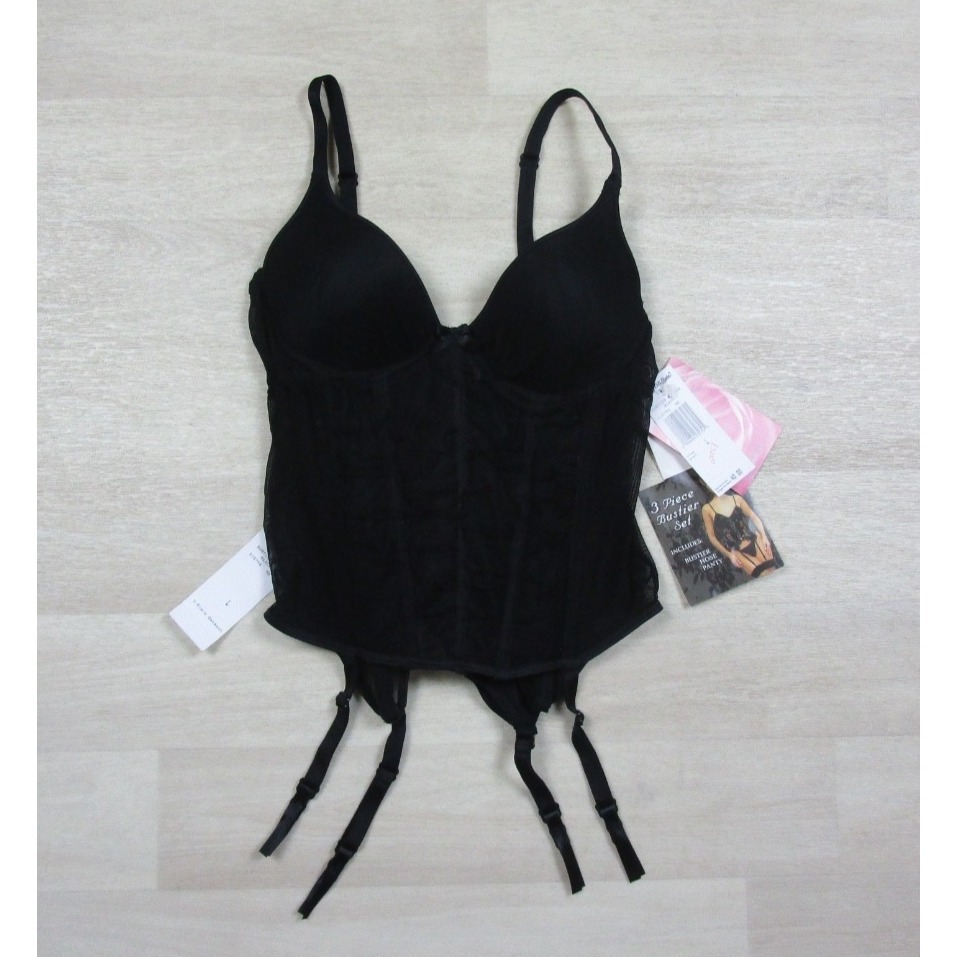 Nwt Vintage Seductive Wear Cinema Etoile Bustier (L) Lingerie 3pc Set Whimsigoth